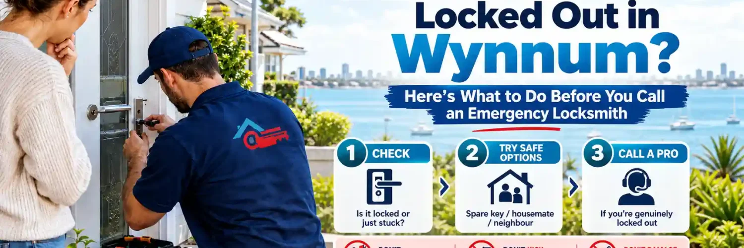 Locked out in Wynnum with a professional locksmith helping safely open a residential door