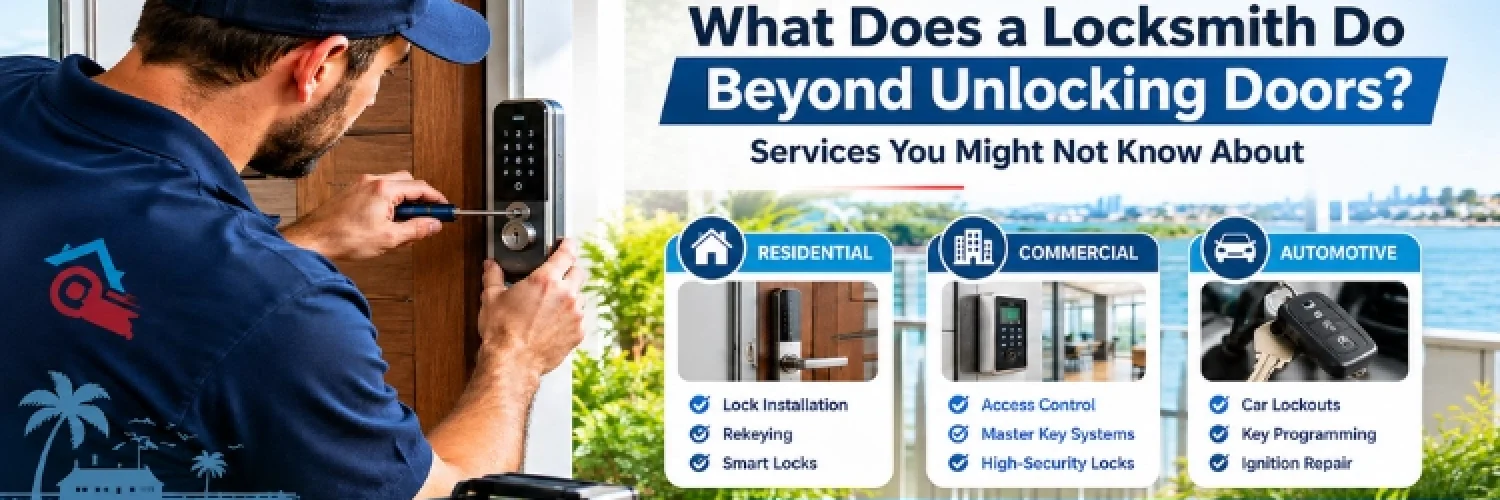 Locksmith Wynnum installing a smart door lock with residential, commercial, and automotive locksmith services